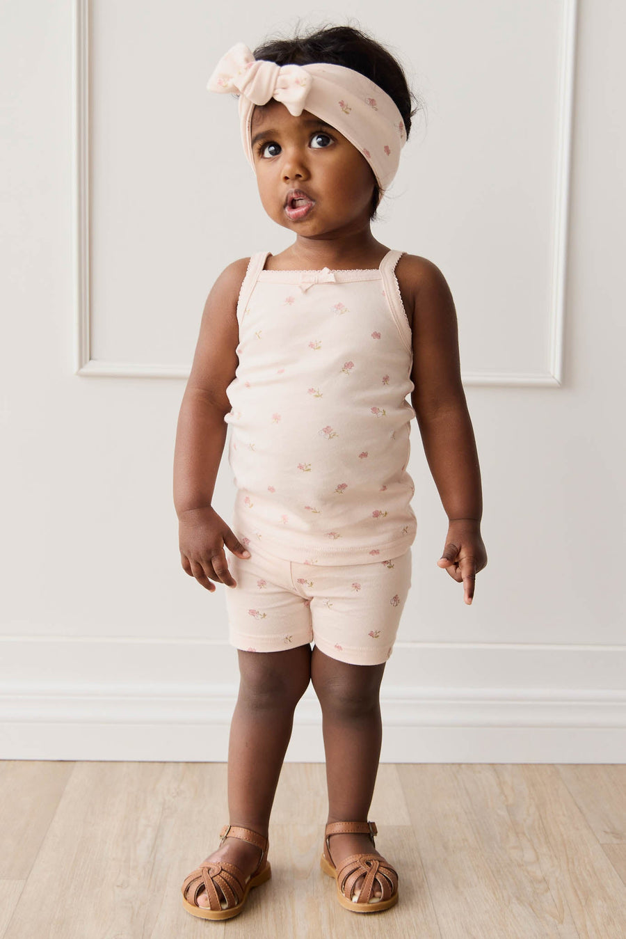 Organic Cotton Singlet - Meredith Morganite Childrens Singlet from Jamie Kay NZ