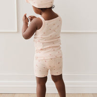 Organic Cotton Singlet - Meredith Morganite Childrens Singlet from Jamie Kay NZ