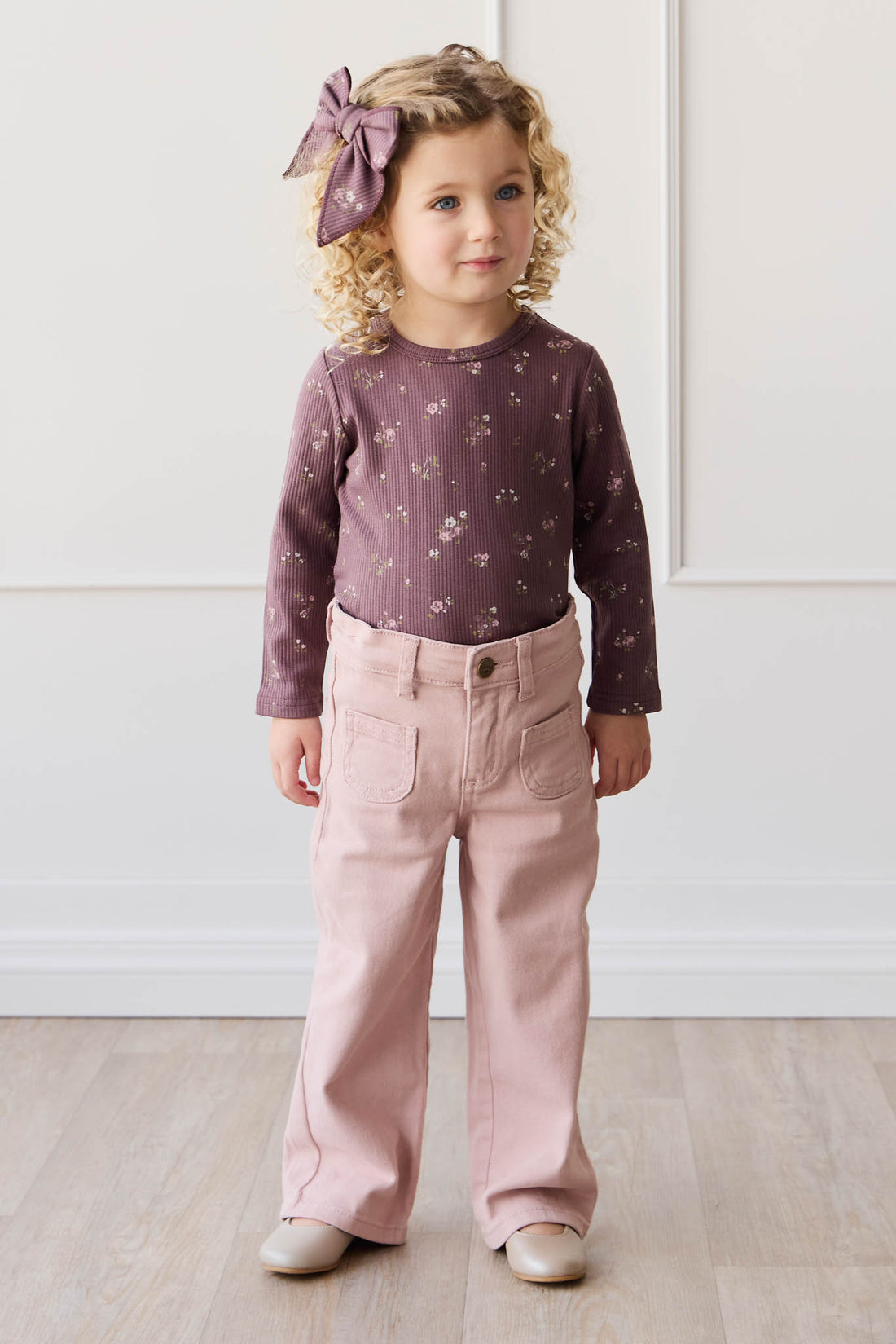 Organic Cotton Modal Long Sleeve Top - Petite Fleur Childrens Top from Jamie Kay NZ