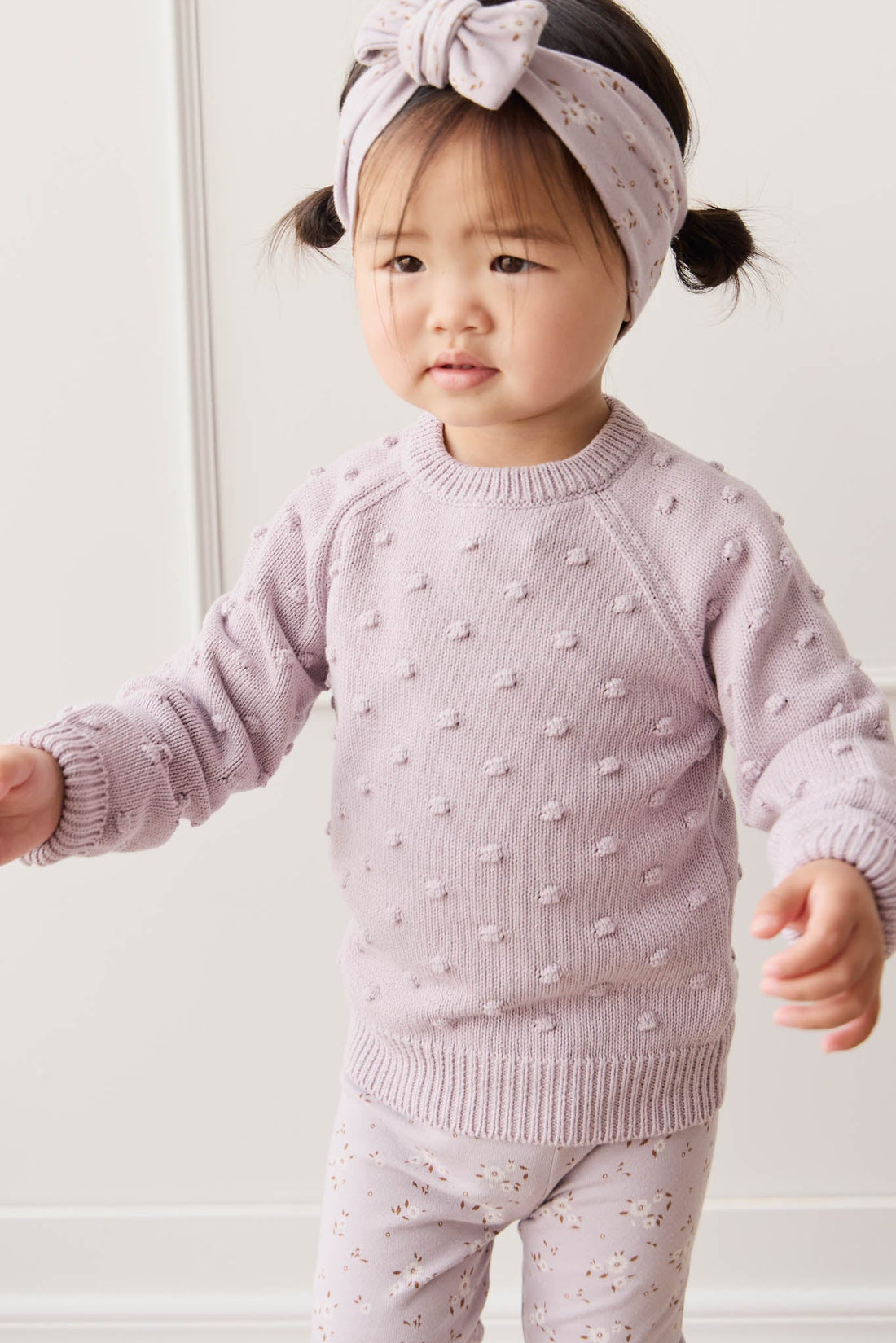 Dotty Knit Jumper - Muted Violet Childrens Jumper from Jamie Kay NZ
