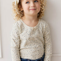 Organic Cotton Long Sleeve Top - Dainty Egret Blues Childrens Top from Jamie Kay NZ