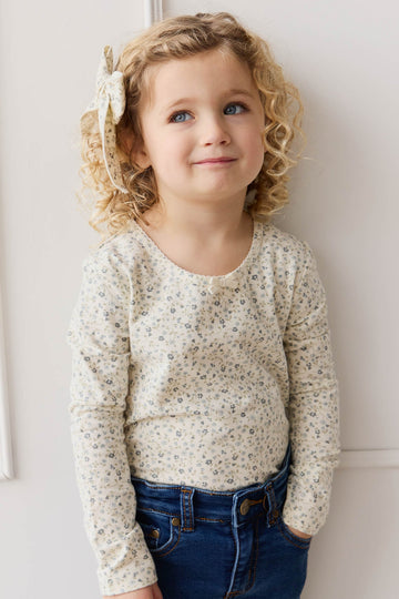Organic Cotton Long Sleeve Top - Dainty Egret Blues Childrens Top from Jamie Kay NZ