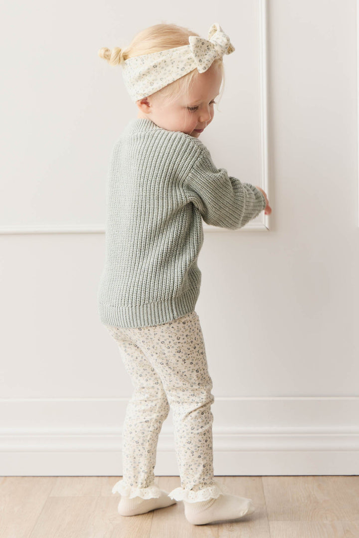 Organic Cotton Everyday Legging - Dainty Egret Blues Childrens Legging from Jamie Kay NZ