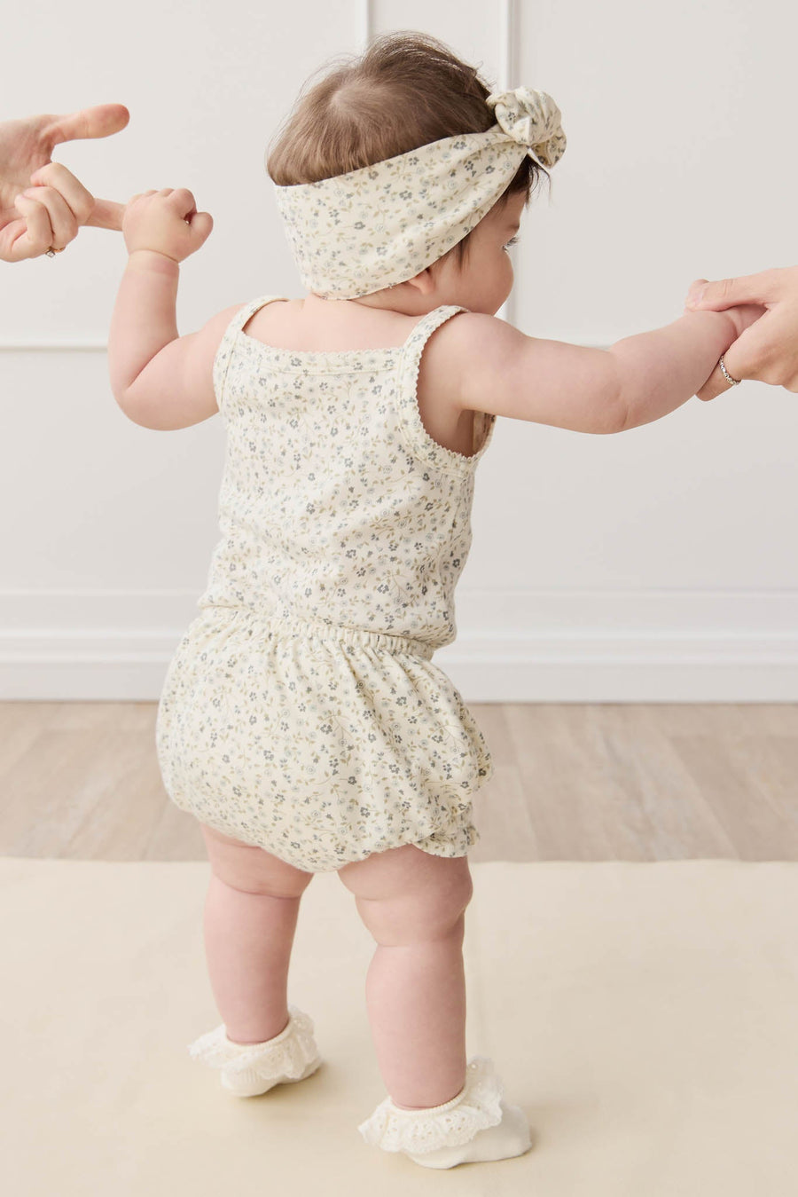 Organic Cotton Frill Bloomer - Dainty Egret Blues Childrens Bloomer from Jamie Kay NZ