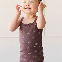 Organic Cotton Modal Singlet - Petite Fleur Childrens Singlet from Jamie Kay NZ