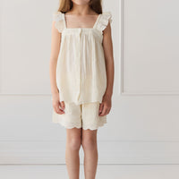 Organic Cotton Muslin Anja Top - Parchment Childrens Top from Jamie Kay NZ