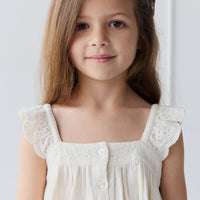 Organic Cotton Muslin Anja Top - Parchment Childrens Top from Jamie Kay NZ