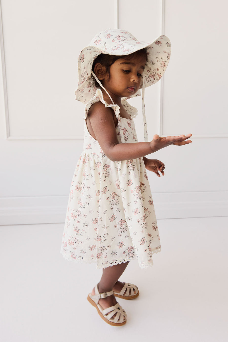 Organic Cotton Noelle Hat - Selena Blush Childrens Hat from Jamie Kay NZ