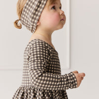 Organic Cotton Tallulah Dress - Mini Gingham Bistre Childrens Dress from Jamie Kay NZ