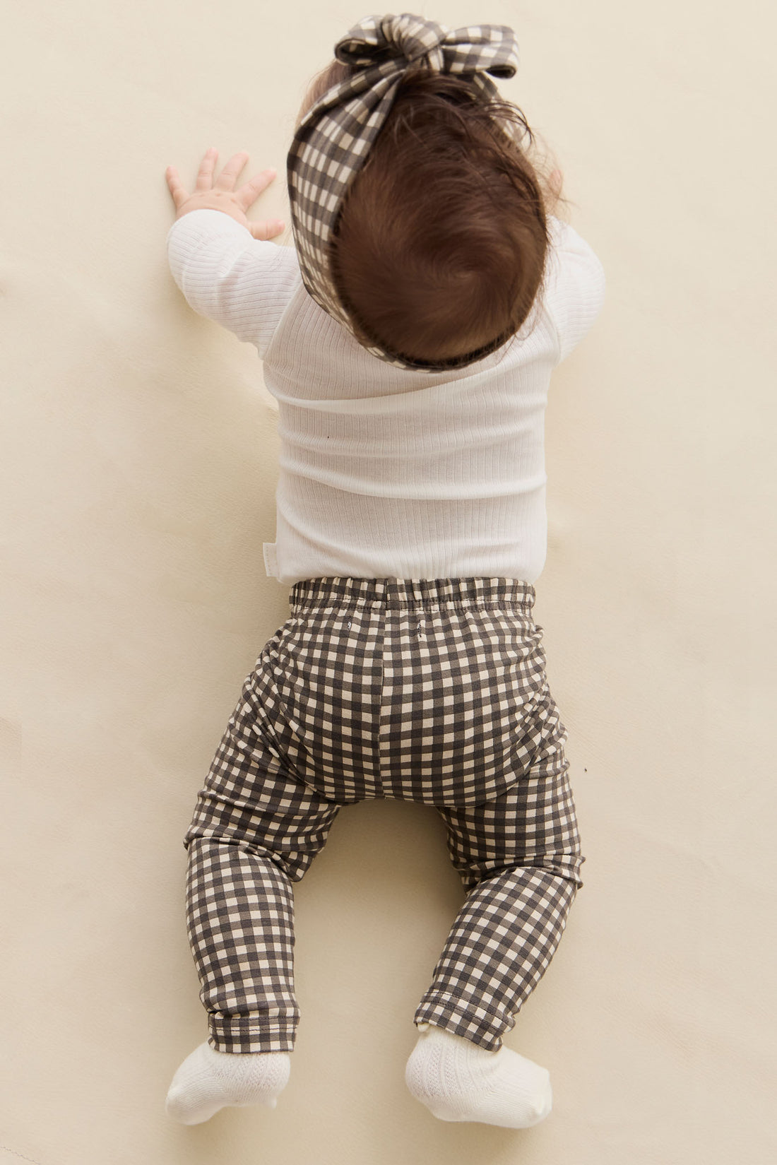 Organic Cotton Everyday Legging - Mini Gingham Bistre Childrens Legging from Jamie Kay NZ