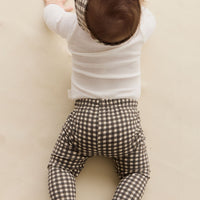 Organic Cotton Everyday Legging - Mini Gingham Bistre Childrens Legging from Jamie Kay NZ