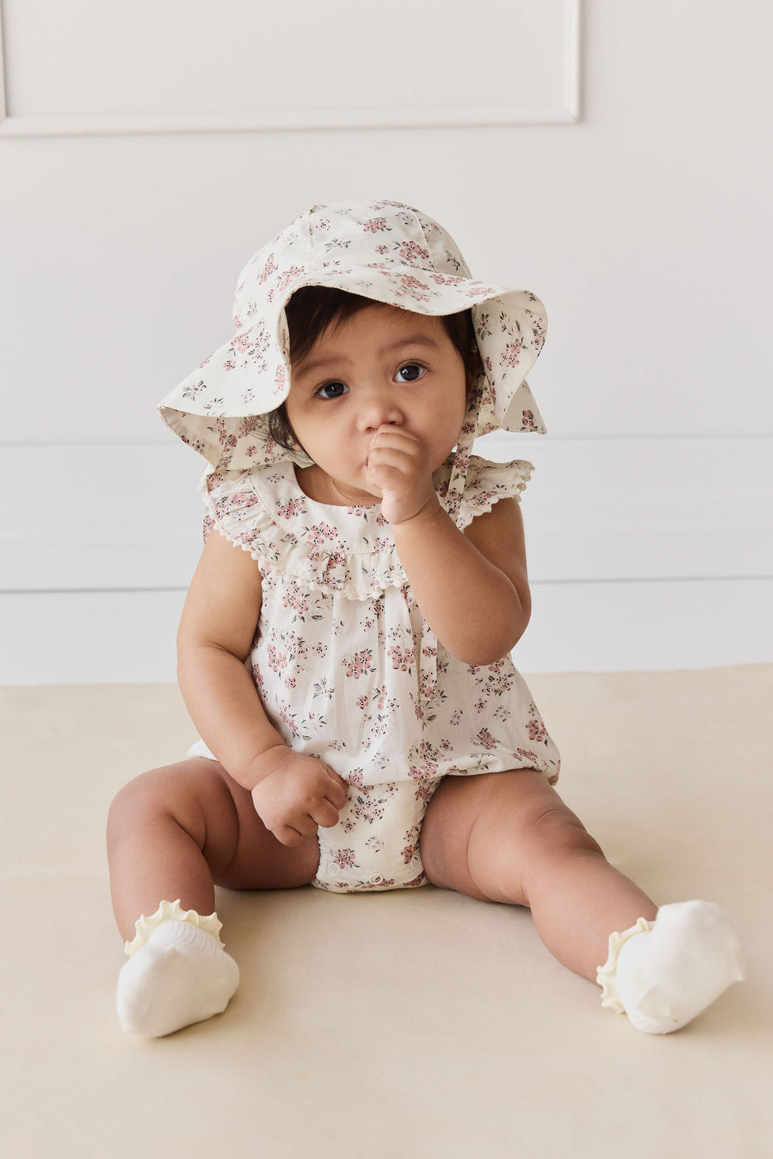 Organic Cotton Annabella Romper - Selena Blush Childrens Bodysuit from Jamie Kay NZ