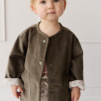 Esther Corduroy Jacket - Khaki/Selena Blush Childrens Jacket from Jamie Kay NZ