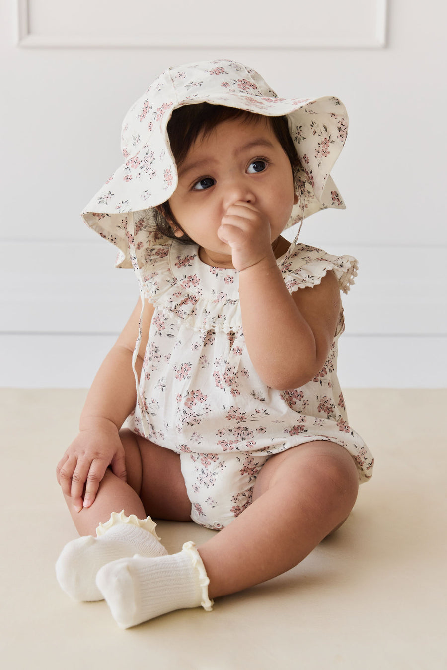 Organic Cotton Noelle Hat - Selena Blush Childrens Hat from Jamie Kay NZ