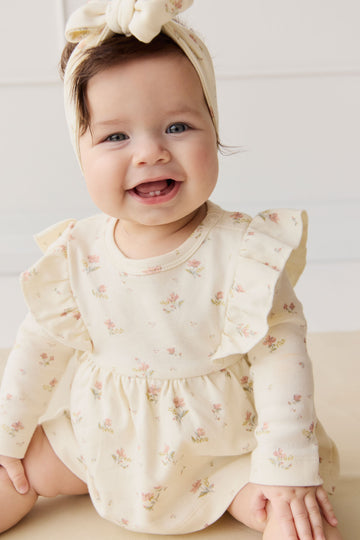 Organic Cotton Vivienne Playsuit - Emilia Egret Childrens Playsuit from Jamie Kay NZ