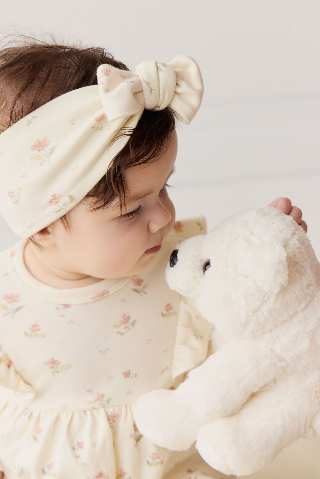 Organic Cotton Headband - Emilia Egret Childrens Headband from Jamie Kay NZ