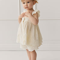 Organic Cotton Muslin Anja Short - Parchment Childrens Short from Jamie Kay NZ