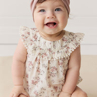 Organic Cotton Annabella Romper - Selena Blush Childrens Bodysuit from Jamie Kay NZ