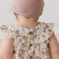 Organic Cotton Annabella Romper - Selena Blush Childrens Bodysuit from Jamie Kay NZ