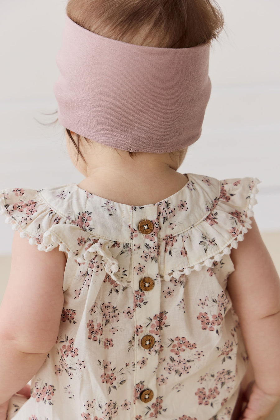 Organic Cotton Annabella Romper - Selena Blush Childrens Bodysuit from Jamie Kay NZ