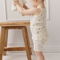 Organic Cotton Casey Top - Emilia Egret Childrens Singlet from Jamie Kay NZ