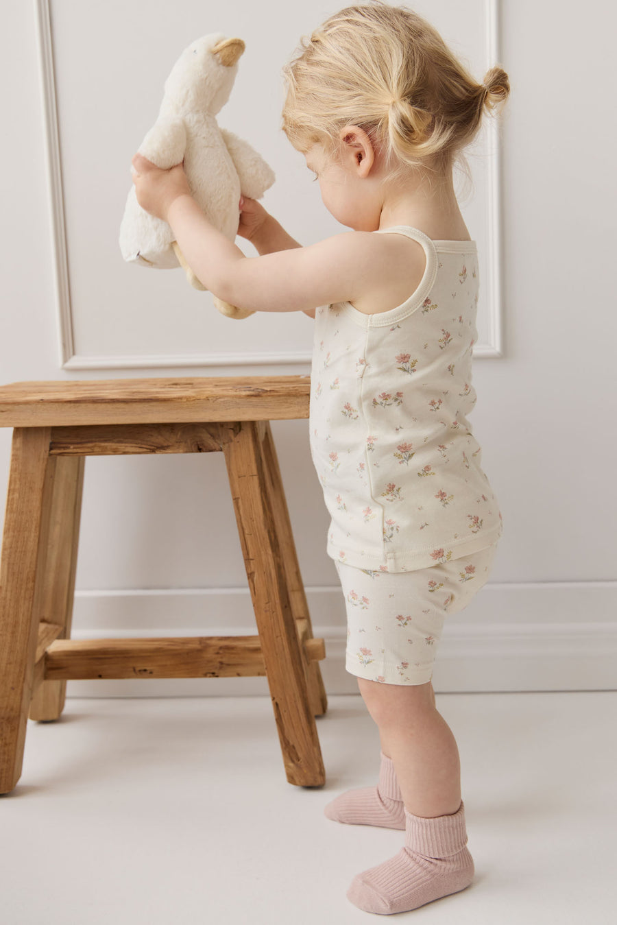 Organic Cotton Casey Top - Emilia Egret Childrens Singlet from Jamie Kay NZ