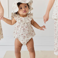 Organic Cotton Annabella Romper - Selena Blush Childrens Bodysuit from Jamie Kay NZ