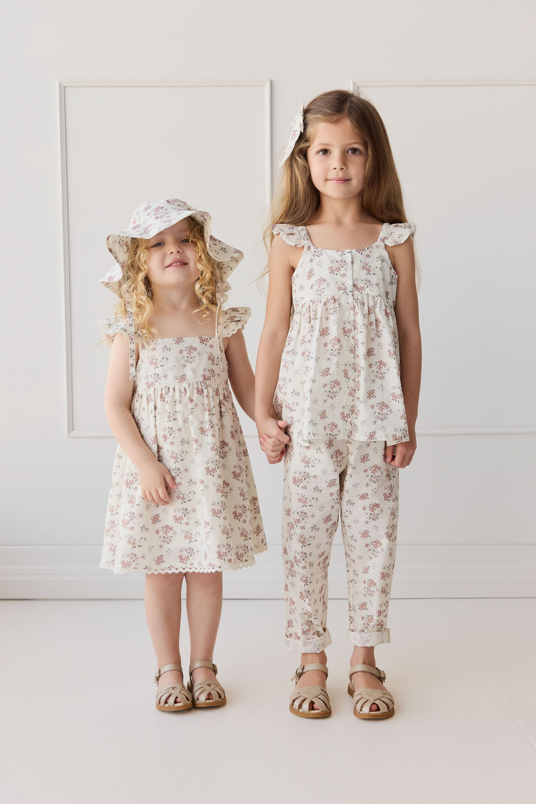 Organic Cotton Elodie Pant - Selena Blush Childrens Pant from Jamie Kay NZ