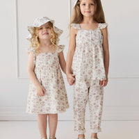 Organic Cotton Elodie Pant - Selena Blush Childrens Pant from Jamie Kay NZ