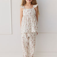 Organic Cotton Elodie Pant - Selena Blush Childrens Pant from Jamie Kay NZ