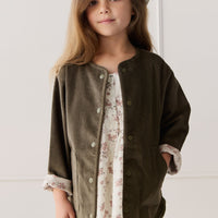 Esther Corduroy Jacket - Khaki/Selena Blush Childrens Jacket from Jamie Kay NZ