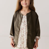 Esther Corduroy Jacket - Khaki/Selena Blush Childrens Jacket from Jamie Kay NZ