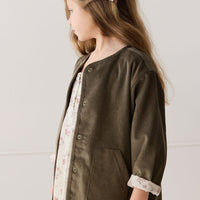 Esther Corduroy Jacket - Khaki/Selena Blush Childrens Jacket from Jamie Kay NZ