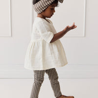 Organic Cotton Everyday Legging - Mini Gingham Bistre Childrens Legging from Jamie Kay NZ