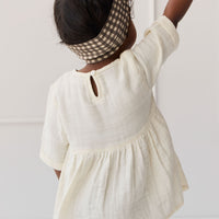 Organic Cotton Muslin Estelle Top - Parchment Childrens Top from Jamie Kay NZ