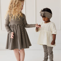 Organic Cotton Everyday Legging - Mini Gingham Bistre Childrens Legging from Jamie Kay NZ