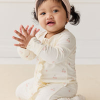 Bamboo Melanie Onepiece - Cherry Love Parchment Childrens Pyjama from Jamie Kay NZ