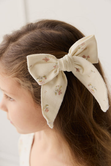 Organic Cotton Bow - Emilia Egret Childrens Hair Bow from Jamie Kay NZ