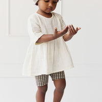 Organic Cotton Everyday Bike Short - Mini Gingham Bistre Childrens Short from Jamie Kay NZ