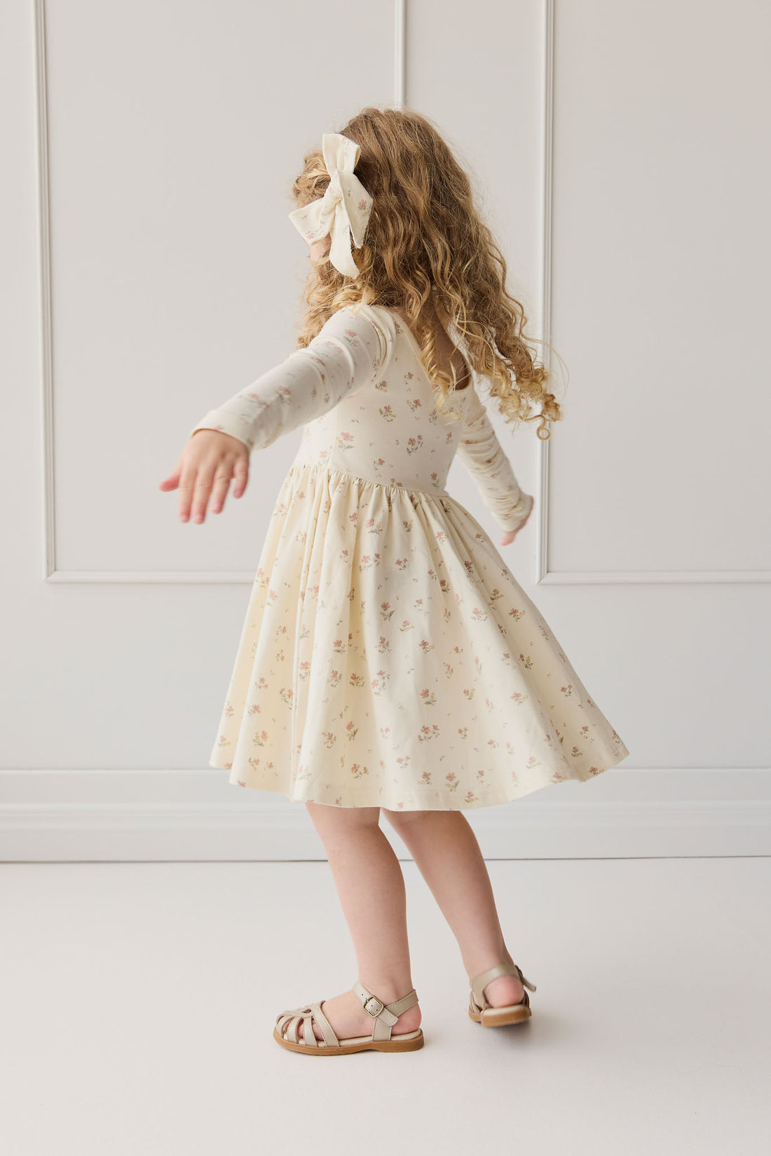 Organic Cotton Tallulah Dress - Emilia Egret Childrens Dress from Jamie Kay NZ