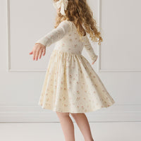 Organic Cotton Tallulah Dress - Emilia Egret Childrens Dress from Jamie Kay NZ