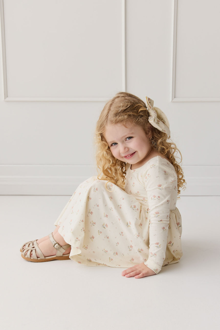 Organic Cotton Tallulah Dress - Emilia Egret Childrens Dress from Jamie Kay NZ