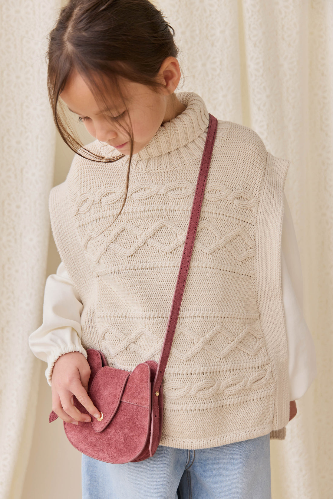 Bianca Poncho - Vanilla Childrens Jumper from Jamie Kay NZ