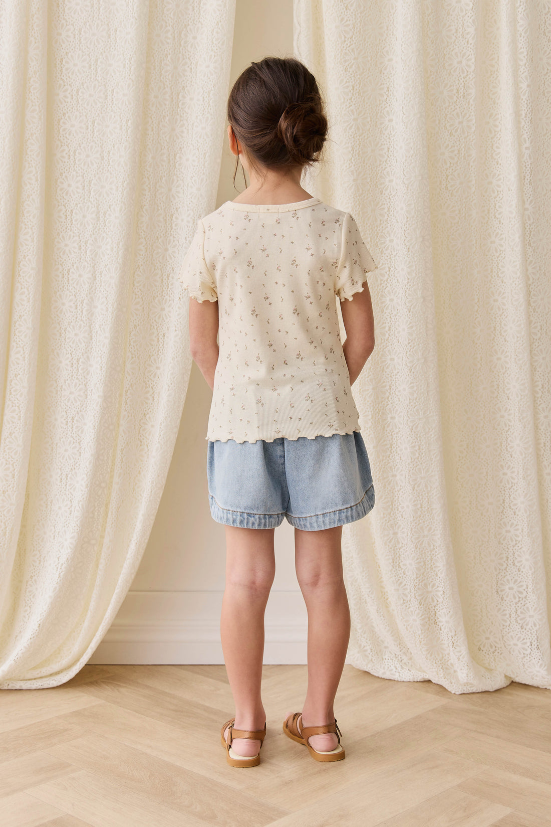 Organic Cotton Fine Rib Ines Top - Dina Antique Childrens Top from Jamie Kay NZ
