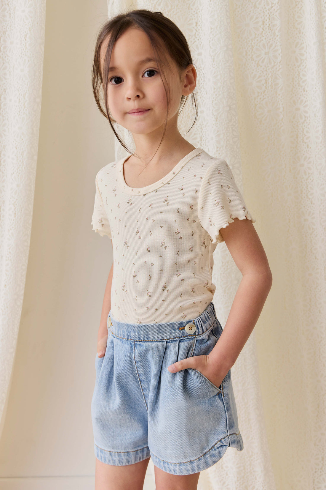 Jardine Short - Antique Denim Childrens Shorts from Jamie Kay NZ