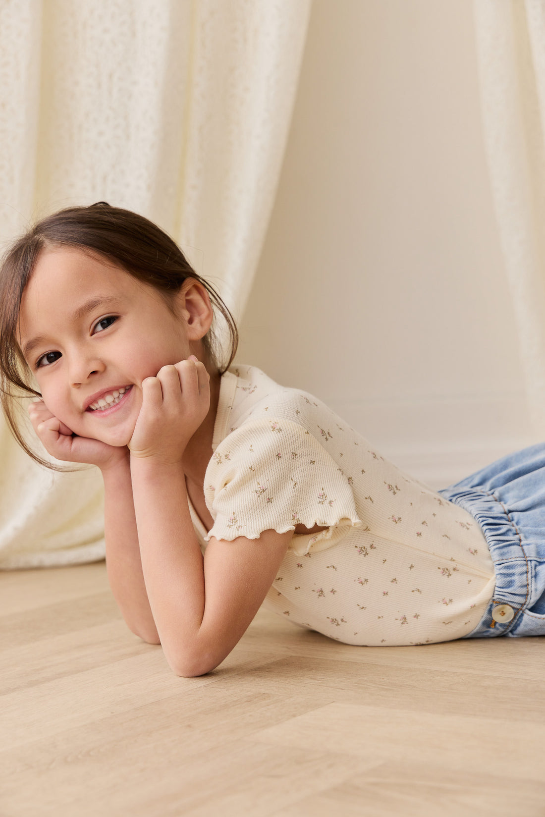 Organic Cotton Fine Rib Ines Top - Dina Antique Childrens Top from Jamie Kay NZ