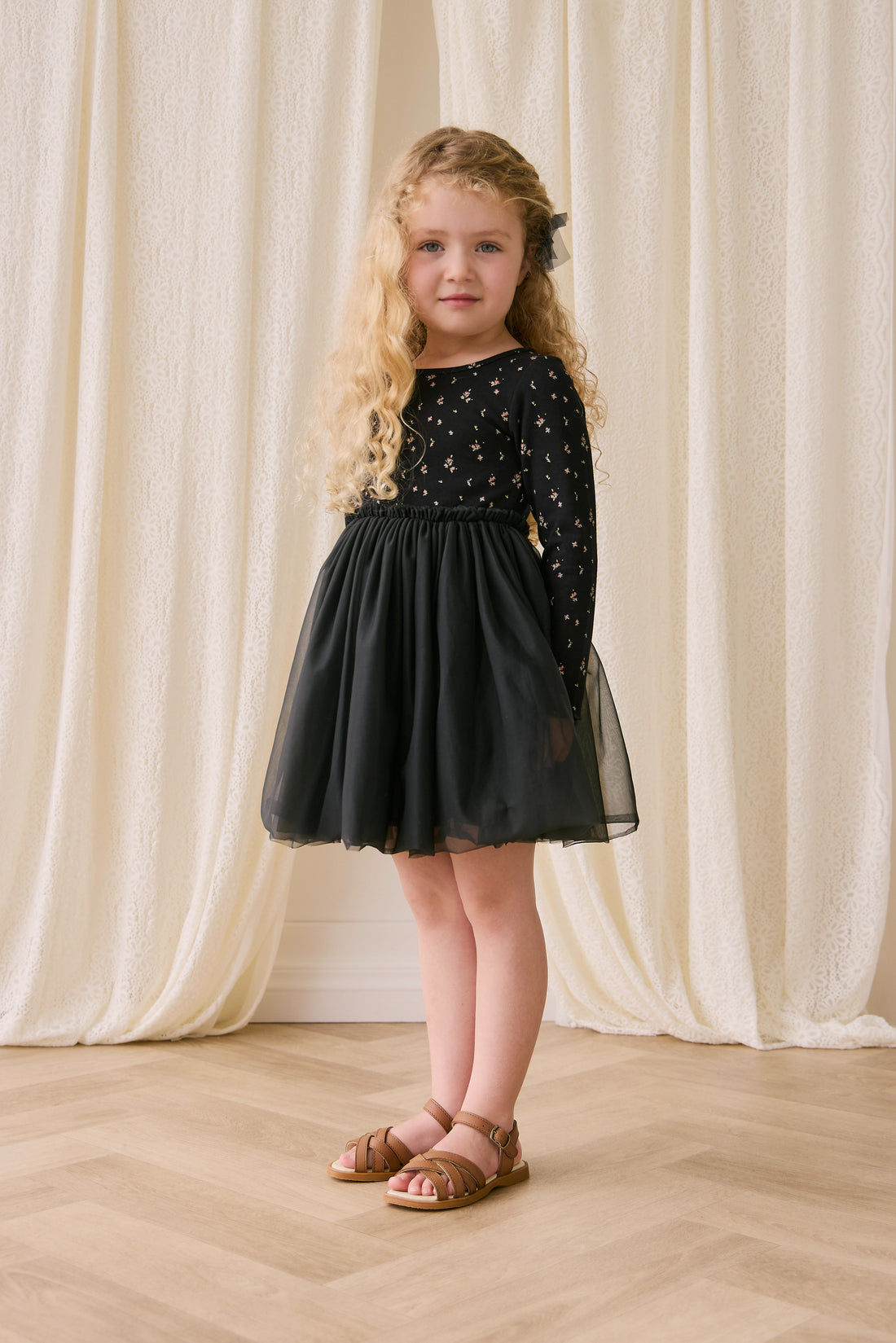 Anna Tulle Dress - Dina Ebony Childrens Dress from Jamie Kay NZ