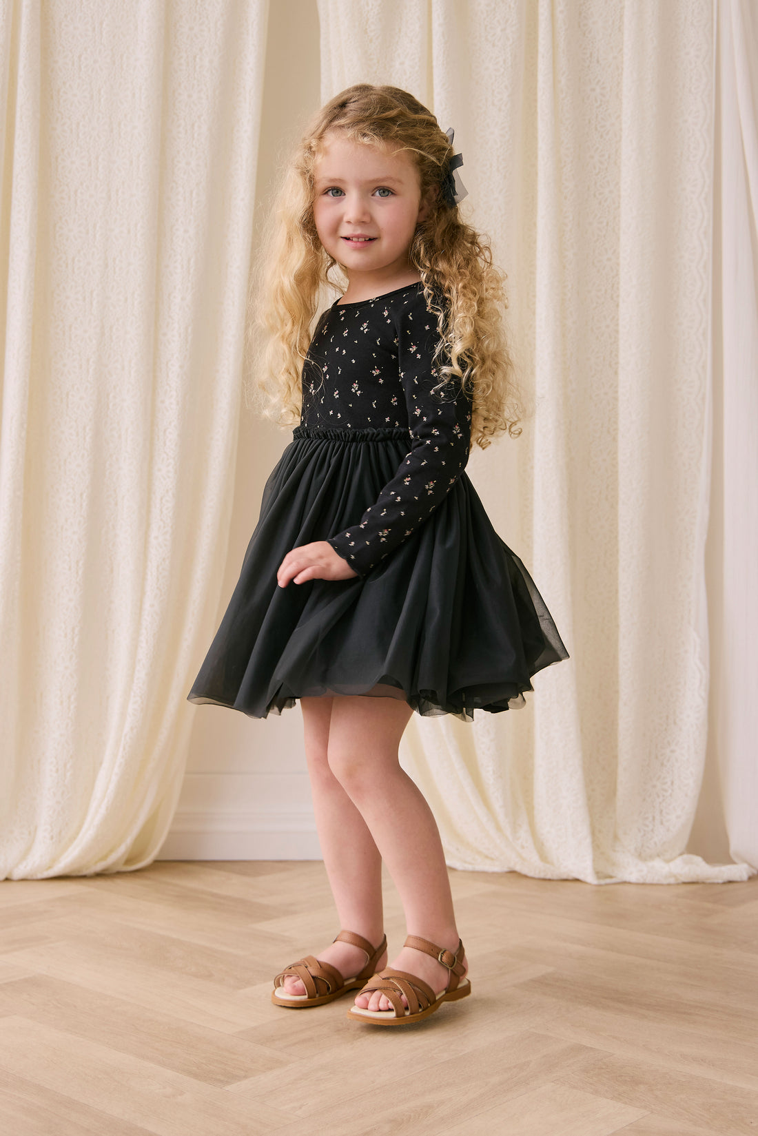 Anna Tulle Dress - Dina Ebony Childrens Dress from Jamie Kay NZ