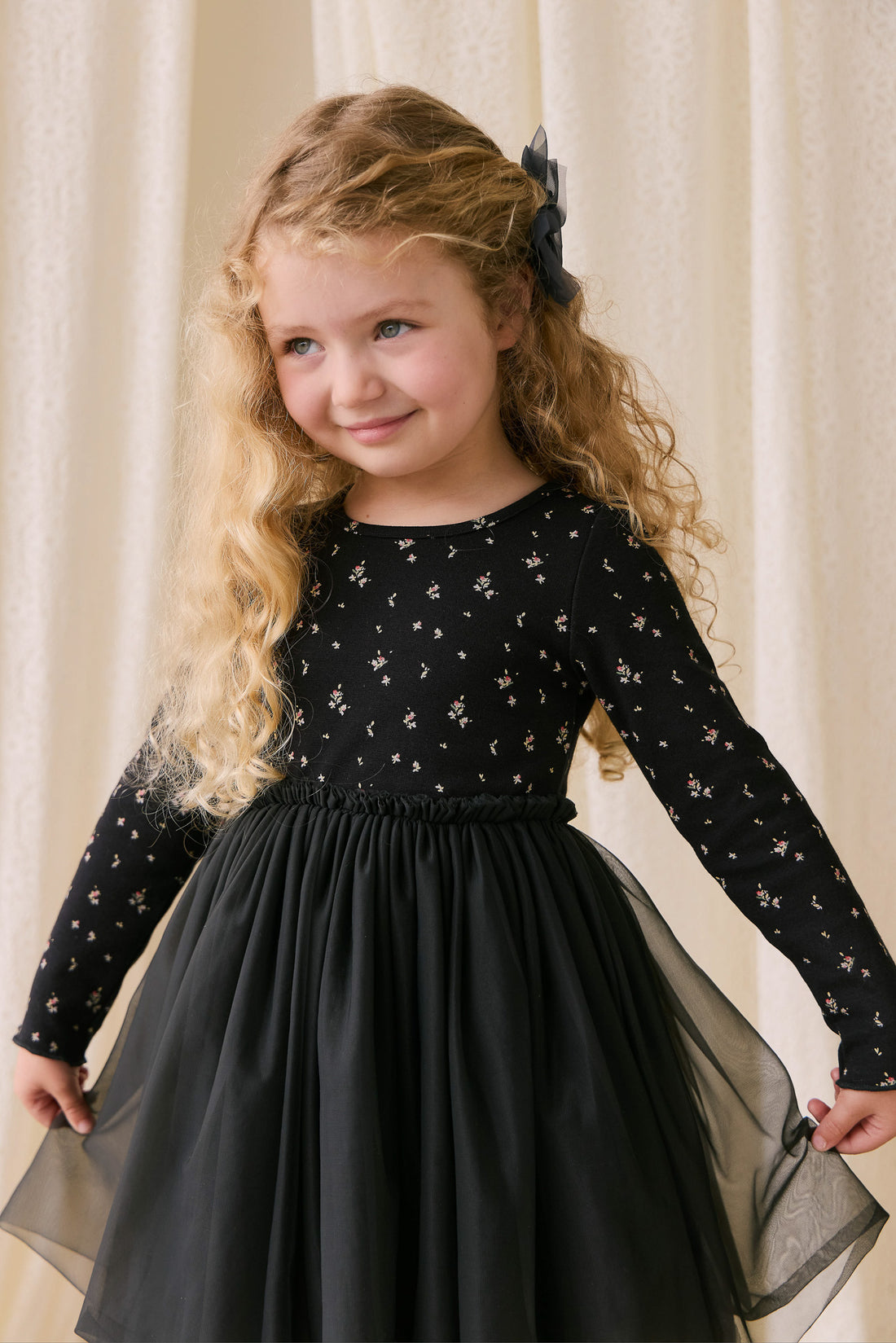 Anna Tulle Dress - Dina Ebony Childrens Dress from Jamie Kay NZ