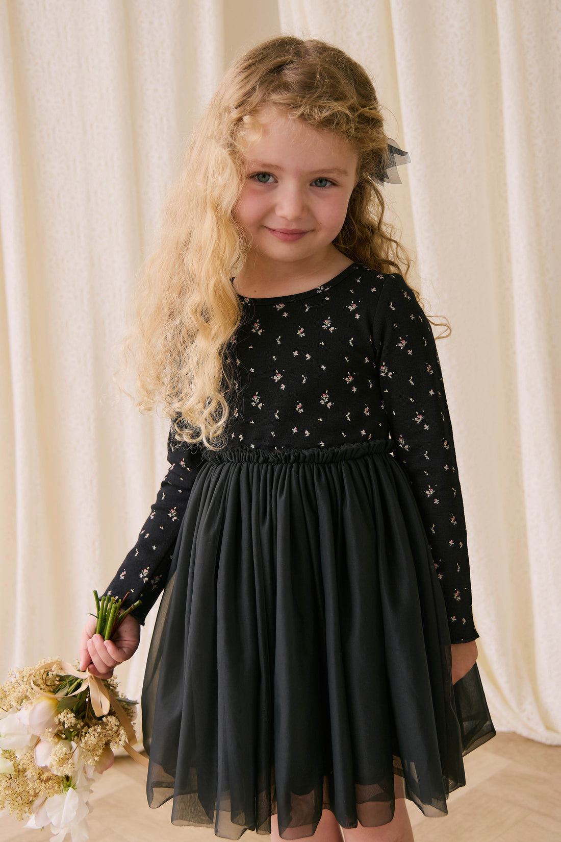 Anna Tulle Dress - Dina Ebony Childrens Dress from Jamie Kay NZ